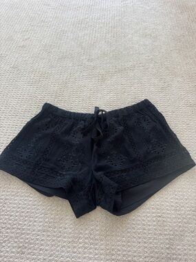 Joie Black Eyelet High Waist Shorts
